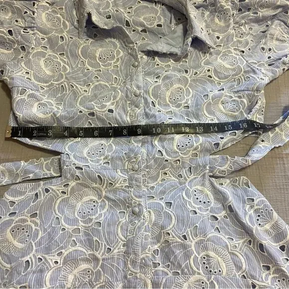 NWOT Lulus Perfectly Angelic Light Blue Embroidered Floral Mini Dress - Picture 6 of 11